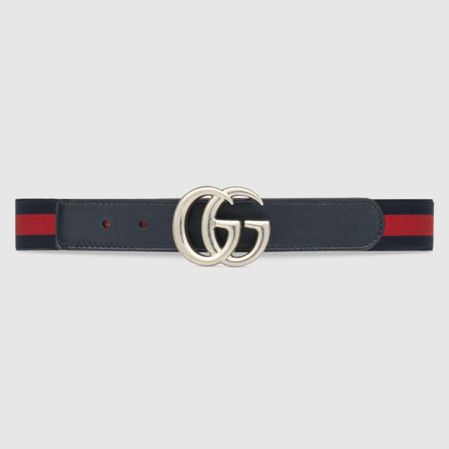 Enfants GUCCI Ceintures | Ceinture Ruban Web Elastique Pour Enfant Web Rouge Et Bleu